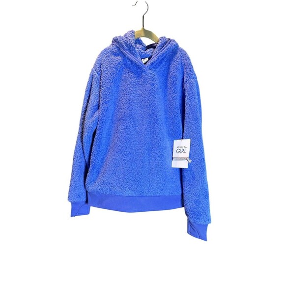 NWT Athleta Girls So Snug Sherpa Hoodie 2.0 Blue Size Large - 12. - Picture 4 of 10